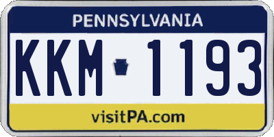 PA license plate KKM1193
