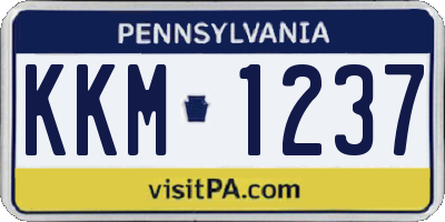 PA license plate KKM1237