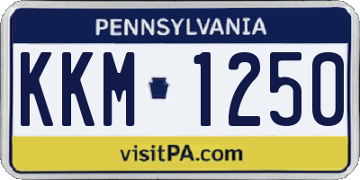 PA license plate KKM1250