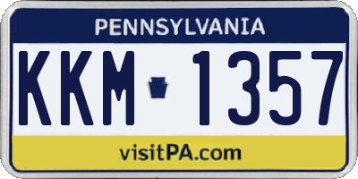 PA license plate KKM1357