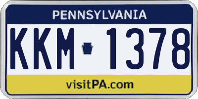 PA license plate KKM1378