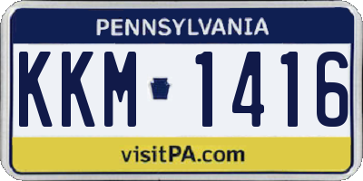 PA license plate KKM1416