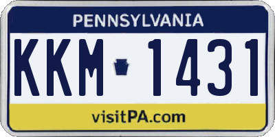 PA license plate KKM1431