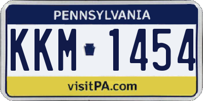 PA license plate KKM1454