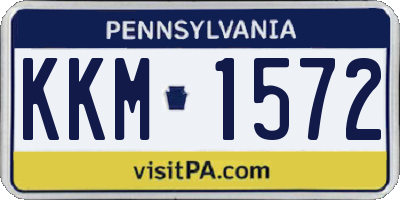 PA license plate KKM1572