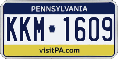 PA license plate KKM1609