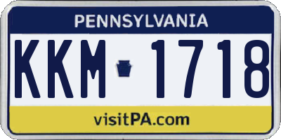 PA license plate KKM1718
