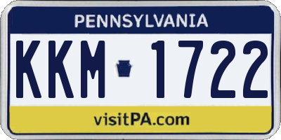 PA license plate KKM1722