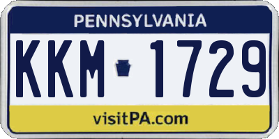 PA license plate KKM1729