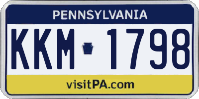 PA license plate KKM1798