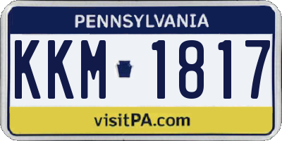 PA license plate KKM1817