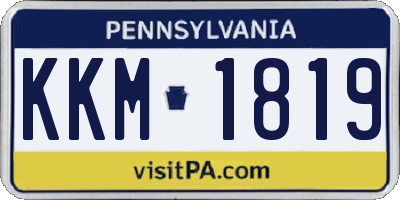 PA license plate KKM1819