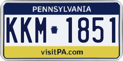 PA license plate KKM1851