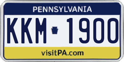 PA license plate KKM1900
