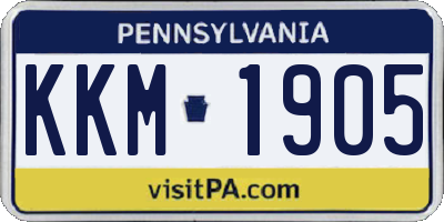PA license plate KKM1905