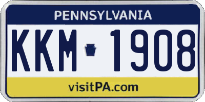PA license plate KKM1908