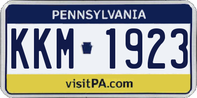 PA license plate KKM1923