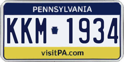PA license plate KKM1934