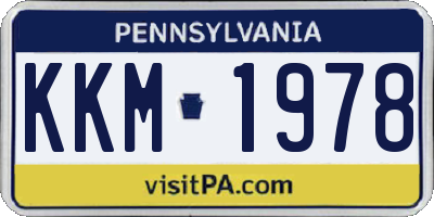 PA license plate KKM1978