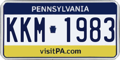 PA license plate KKM1983