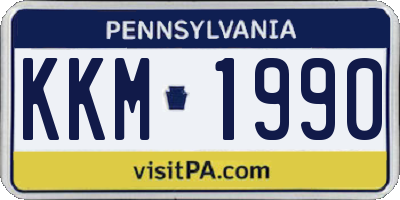 PA license plate KKM1990