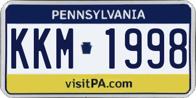PA license plate KKM1998