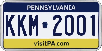 PA license plate KKM2001