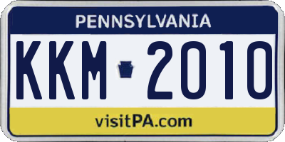 PA license plate KKM2010