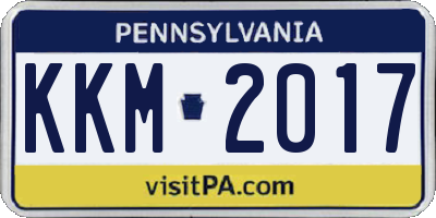 PA license plate KKM2017