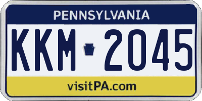 PA license plate KKM2045