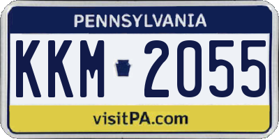 PA license plate KKM2055