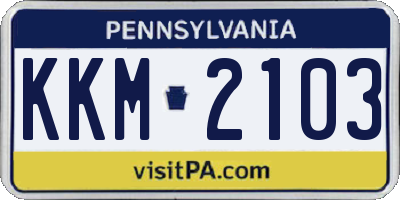 PA license plate KKM2103