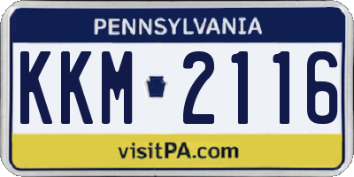 PA license plate KKM2116