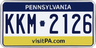 PA license plate KKM2126