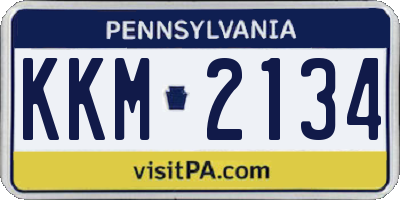 PA license plate KKM2134
