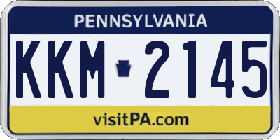 PA license plate KKM2145