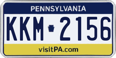 PA license plate KKM2156