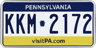 PA license plate KKM2172