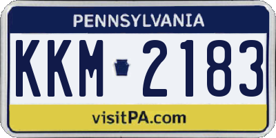 PA license plate KKM2183