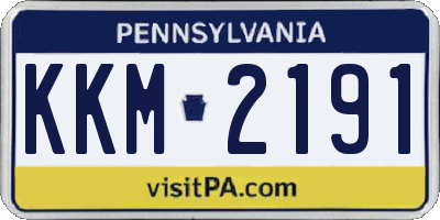 PA license plate KKM2191