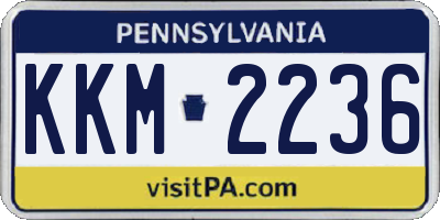 PA license plate KKM2236