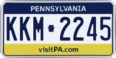 PA license plate KKM2245