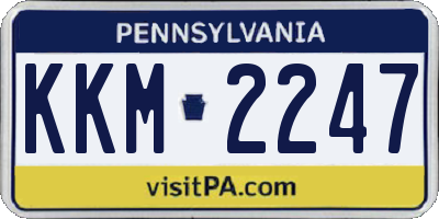 PA license plate KKM2247