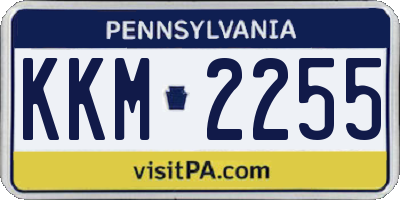 PA license plate KKM2255