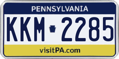 PA license plate KKM2285