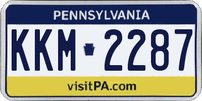 PA license plate KKM2287