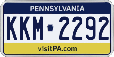 PA license plate KKM2292