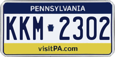 PA license plate KKM2302