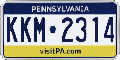 PA license plate KKM2314
