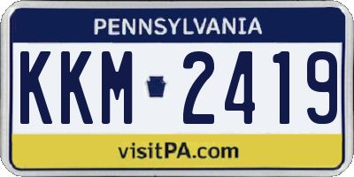 PA license plate KKM2419